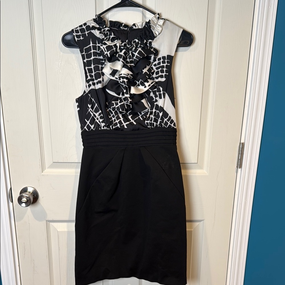 Max & Cleo Elegant Black and White Women's Dress